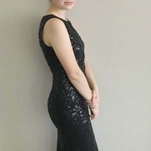 Black Sequined Fishtail Dress | Calvin Klein